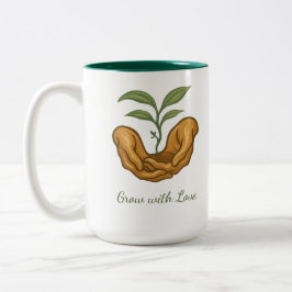 Spring Growth Mug - Earth Day, Plant, Gardening Två-Tonad Mugg