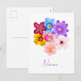 Spring Harmony - Mixed Watercolor Flower Bouquet Helg Vykort