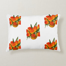 Spring Harmony – Orange & Yellow Tulips Prydnadskudde