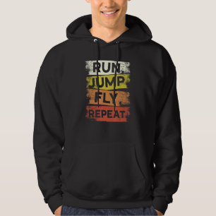 Spring Hoppa Flyga Upprepa Parkour Fri Löpning Fri Hoodie