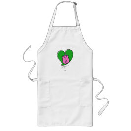 Spring in Love - Pink Tulips Long Apron Långt Förkläde