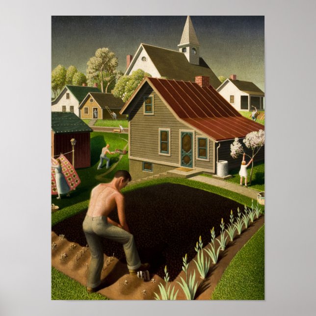 Spring in Town, 1941 by Grant Wood Poster (Framsidan)