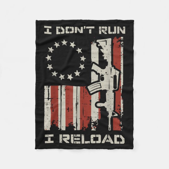 Spring inte om flaggan rolig slogan patriotiska mä fleecefilt (Framsidan)