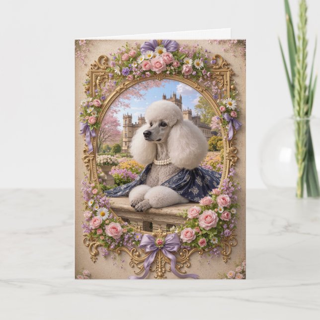 Spring Is In The Air, Poodle Blank Card Kort (Framsida)