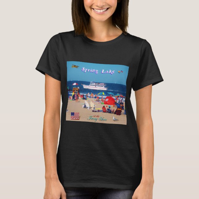 Spring Lake Beach NJ T Shirt (Framsida)