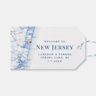 Spring Lake New Jersey Karta Elegant Bröllopsgåva Presentetikett