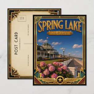 Spring Lake New Jersey Vintage Art Deco Guldåldern Vykort