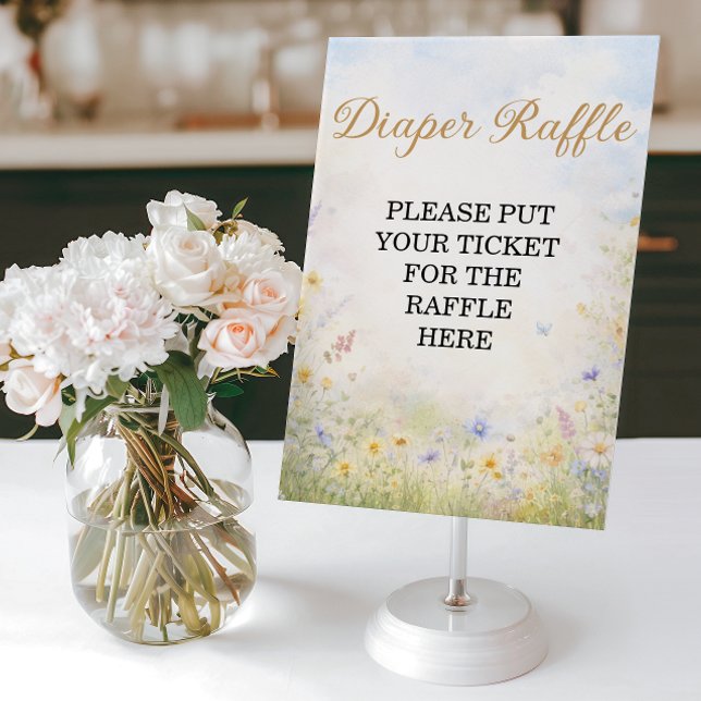 Spring Meadow Diaper Raffle Wildflower Sign Poster (Skapare uppladdad)