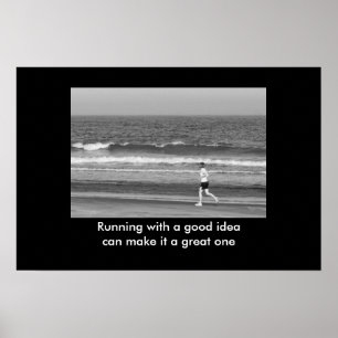 Spring med ett motivational tryck för bra idé