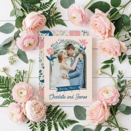 Spring Pastel Petals Flat Thank You Card Tack Kort