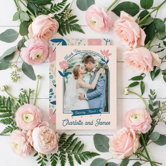 Spring Pastel Petals Flat Thank You Card Tack Kort (Skapare uppladdad)