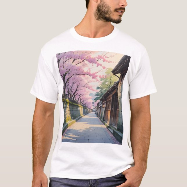 Spring Pathways of Kyoto T Shirt (Framsida)
