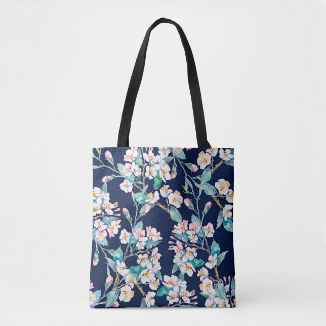 Spring pattern. Flowering branches. Watercolor. Vi Tygkasse (Framsida)