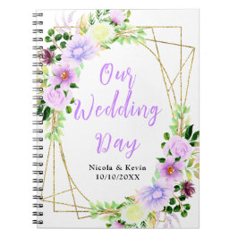 Spring Purple Floral Wedding Planner Anteckningsbok