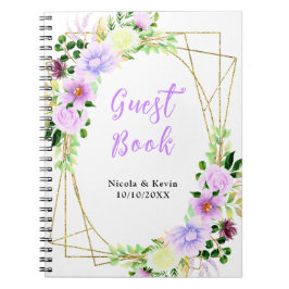 Spring Purple Flowers with Foliage Anteckningsbok