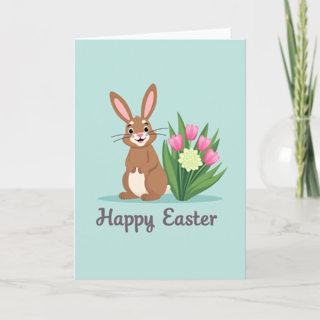 Spring Rabbit Celebration Card Kort (Framsida)