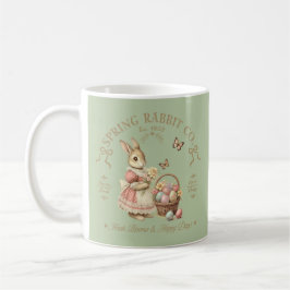 Spring Rabbit Co Vintage Bunny Floral Art Kaffemugg