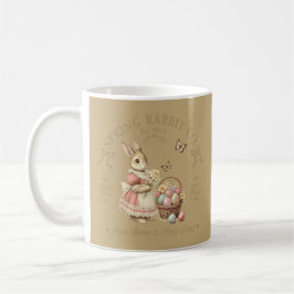 Spring Rabbit Co Vintage Bunny Floral Art Kaffemugg