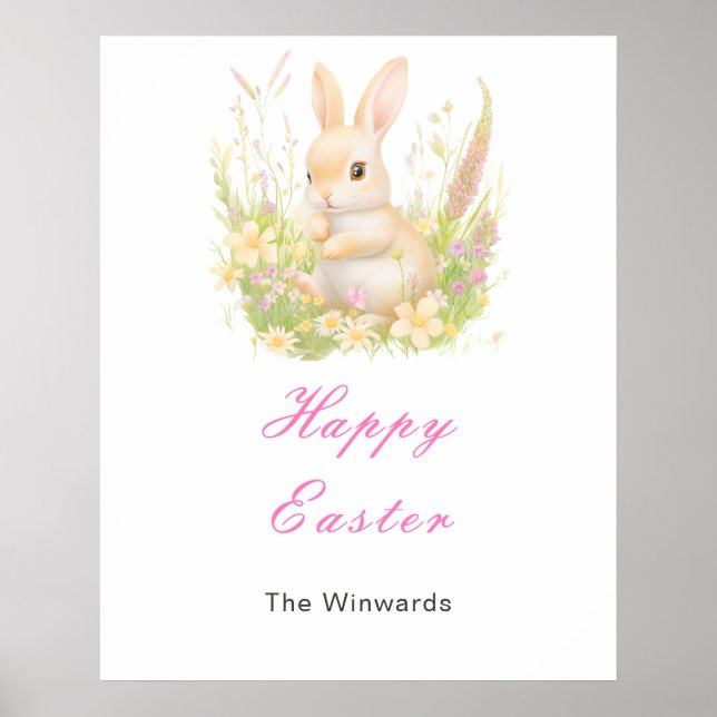 Spring Rabbit Easter Brunch Poster (Framsidan)