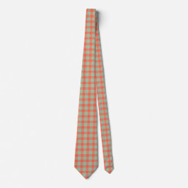 Spring Rain and Persimmon Plaid Neck Tie Slips