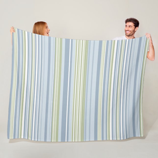 Spring Rain and Tropical Blue Stripes Fleecefilt (På plats)