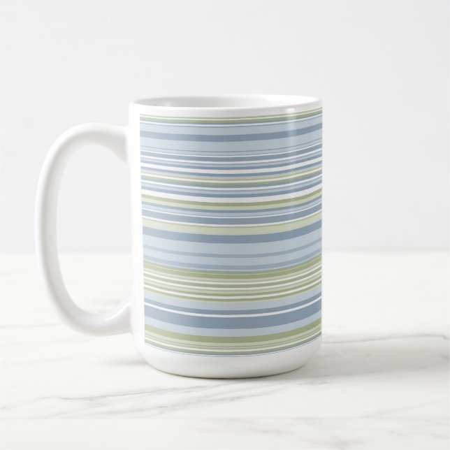 Spring Rain and Tropical Blue Stripes Kaffemugg (Vänster)