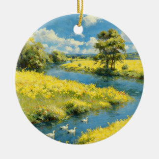 Spring River Yellow Field Ornament