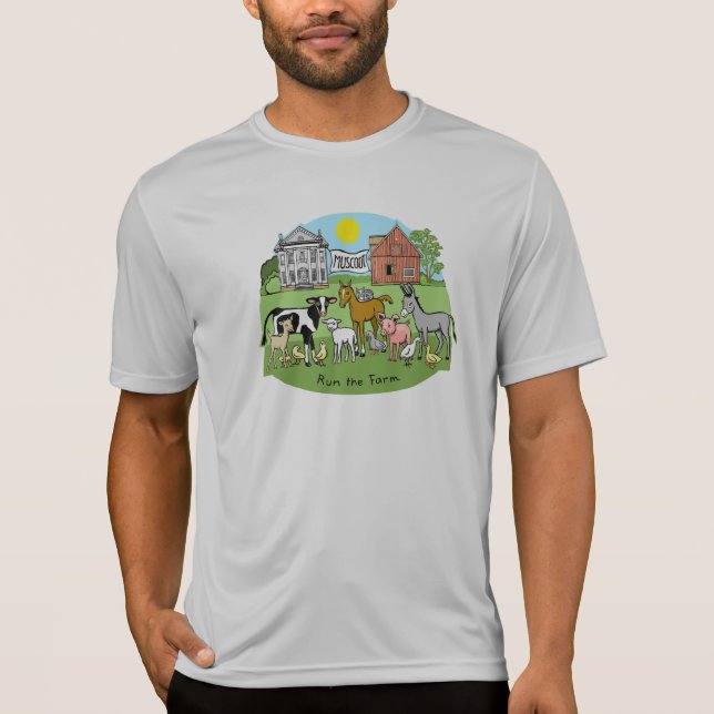 Spring Run the Farm Tech T-shirt (Framsida)