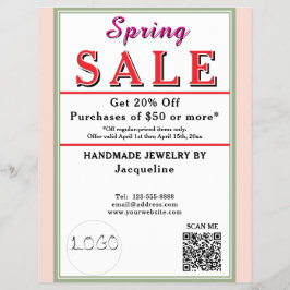 Spring Sale Blush Pink Sage Green BACKSIDE Heart Reklamblad