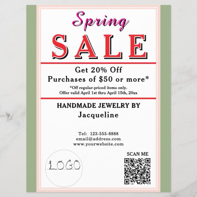 Spring Sale Sage Blush BACKSIDE Heart Reklamblad (Framsidan)