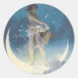 Spring Scattering Stars vintage illustration Runt Klistermärke