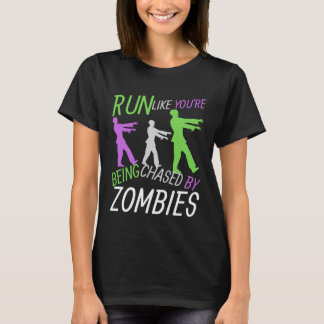 Spring som om du springer från zombies Roligt Hall T Shirt