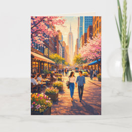 Spring Stroll through the Cherry Blossoms Art Card Kort