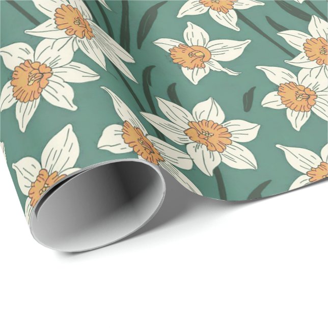 Spring Summer Daisies Floral Presentpapper (Rullad Hörn)