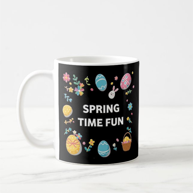 Spring Time Fun Flowers and Easter Eggs Coffee Mug Kaffemugg (Vänster)