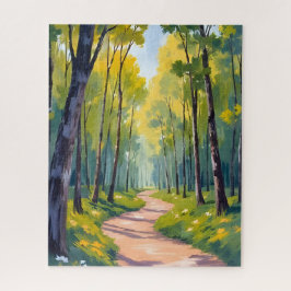 Spring Trail | Green Forest Watercolor Nature Pussel
