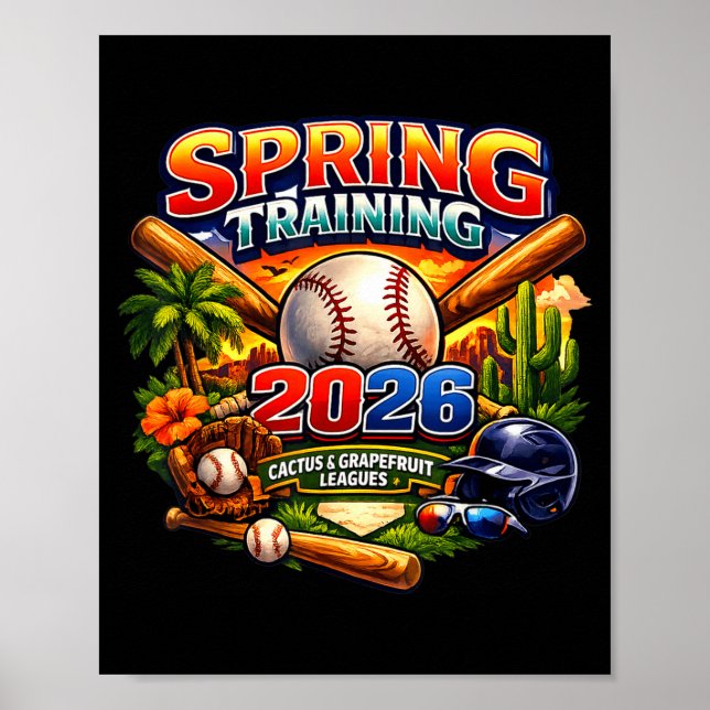 Spring Training 2026 Baseball Fan Design Retro Pal Poster (Framsidan)