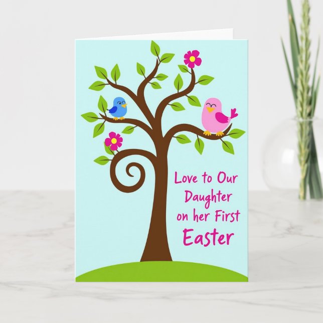 Spring Tree Daughter Easter Card Kort (Framsida)