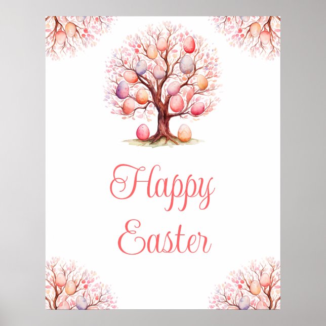 Spring Tree Easter Egg Hunt Poster (Framsidan)