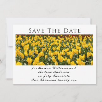 Spring Tulips Flat Save The Date Card Spara Datumet