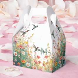 Spring Watercolor Birds Floral Monogram Wildflower Presentaskar