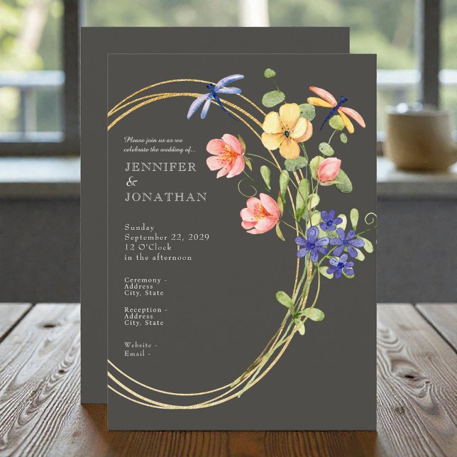 Spring Watercolor Floral Wedding Invitation Inbjudningar (Skapare uppladdad)