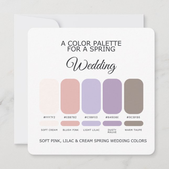 Spring Wedding Color Palette 2026 Card Inbjudningar (Framsida)