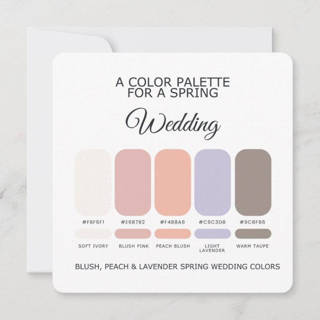 Spring Wedding Colors Palette 2026 Card Inbjudningar (Framsida)