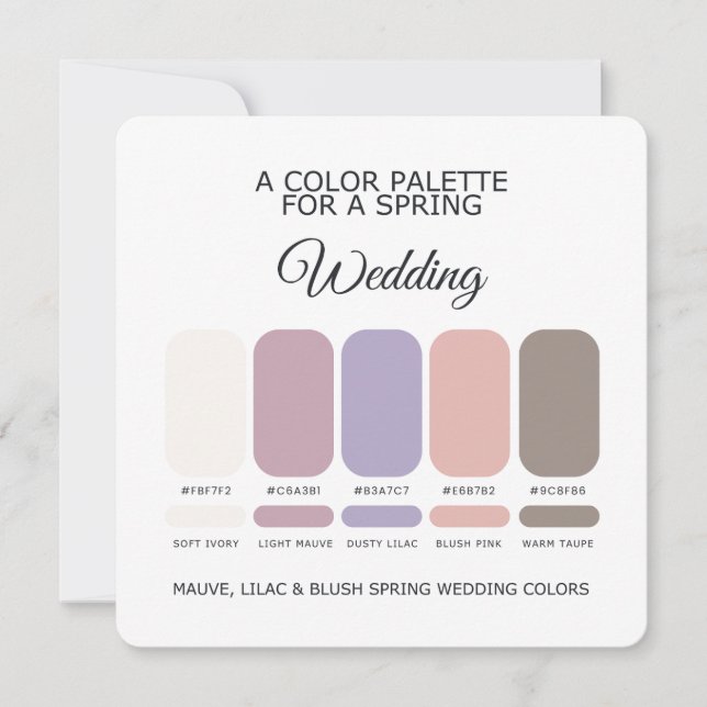 Spring Wedding Palette 2026 Card Inbjudningar (Framsida)