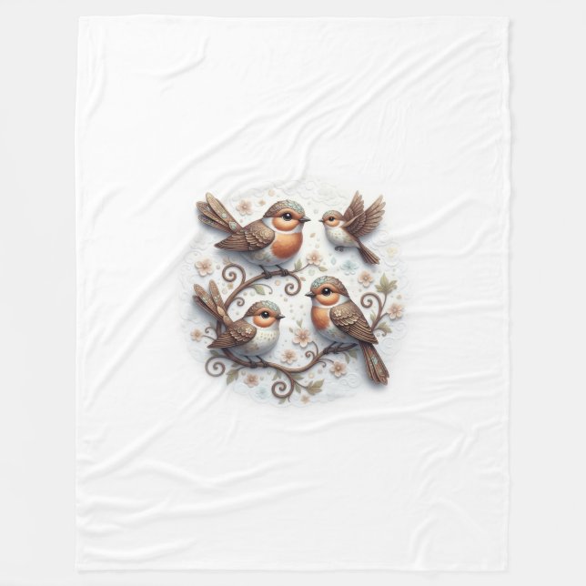 Spring Whispers on the Branches Fleecefilt (Framsidan)