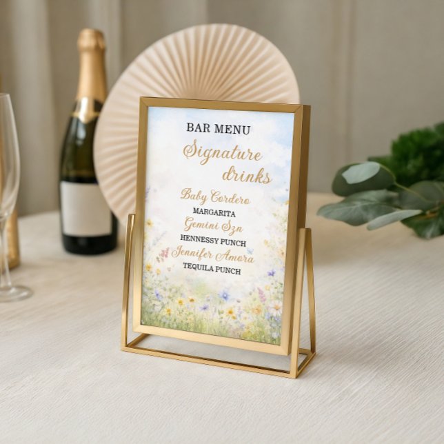 Spring Wildflower Signature Drinks Bar Menu Poster (Skapare uppladdad)