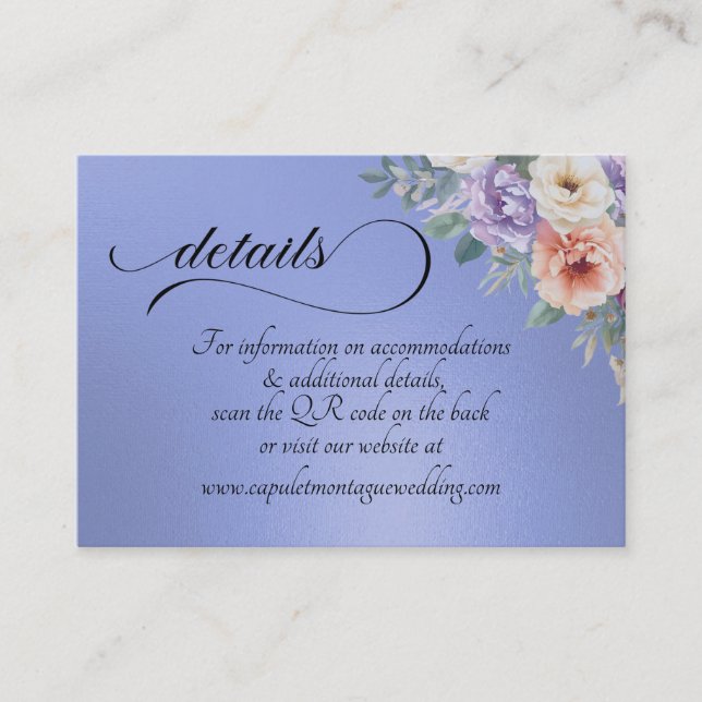 Spring Wildflowers, QR Code - Blue Tilläggskort (Framsida)