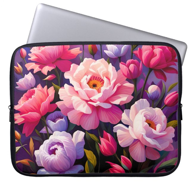 Spring Zen Sunrise Pink Blossom Garden  Laptop Fodral (Framsidan)