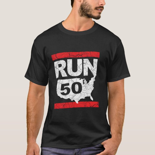 Springa 262 50 stater Marathon Springa Springer In T Shirt (Framsida)